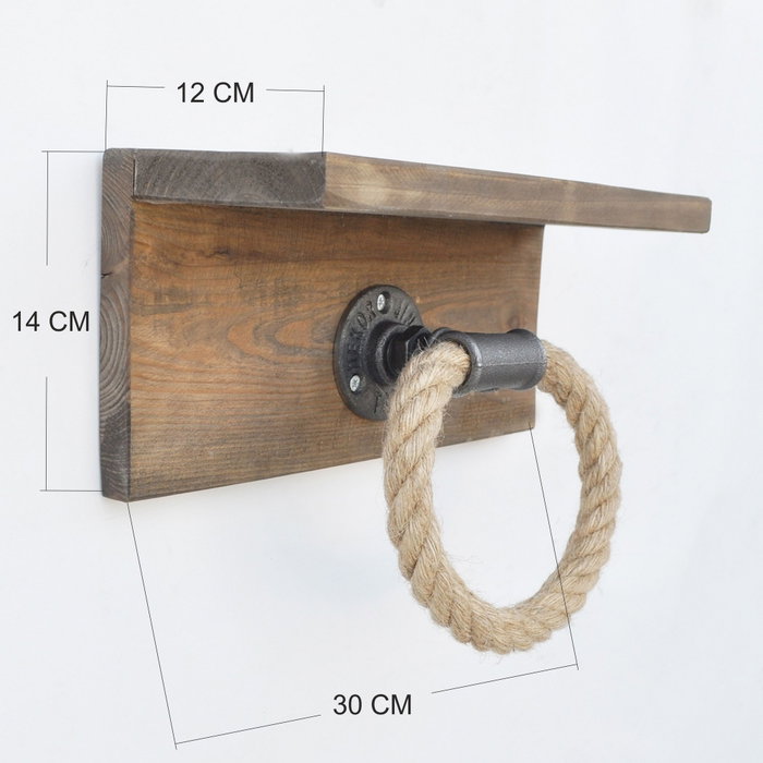 Hanah Home Boruraf136 Gancho de tubo de madera y cuerda Nogal Hanah Home Boruraf136 Gancho de tubo de madera y cuerda Nogal